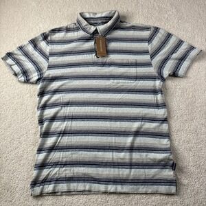Patagonia Trail Harbor Polo Shirt Men's Size Small Striped‎ Hemp Cotton